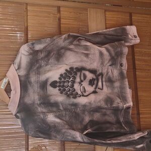 Merona Spray Painted Graffiti Female Buddha Jacket